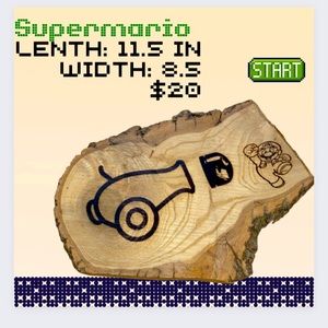 Super Mario inspired laser engraved piece